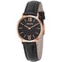 Black Leather Band with Black Dial Round Golden Rose Case Watch For Women - Heloisa 76120336