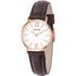 Brown Leather Band with White Dial Round Golden Rose Case Watch For Women - Heloisa 76120337