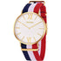 Fabric Band with White Dial Round Golden Case Watch For Men - Heloisa 76120341